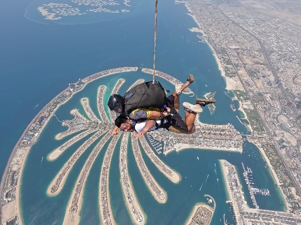 Vishnu skydiving in Dubai